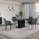 Armlehnstuhl >Bristol< (2er-Set) in Anthrazit, Stoff/Metall - 58x80x61cm (BxHxT)