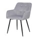 Armlehnstuhl >Bristol< (2er-Set) in Grau, Samt/Metall - 58x80x61cm (BxHxT)