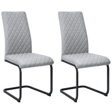 Freischwinger >Valencia< (2er-Set) in Grau, Stoff - 45x97x61cm (BxHxT)