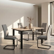 Freischwinger >Valencia< (2er-Set) in Grau, Stoff - 45x97x61cm (BxHxT)