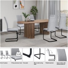 Freischwinger >Valencia< (2er-Set) in Grau, Stoff - 45x97x61cm (BxHxT)