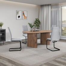 Freischwinger >Valencia< (2er-Set) in Grau, Stoff - 45x97x61cm (BxHxT)