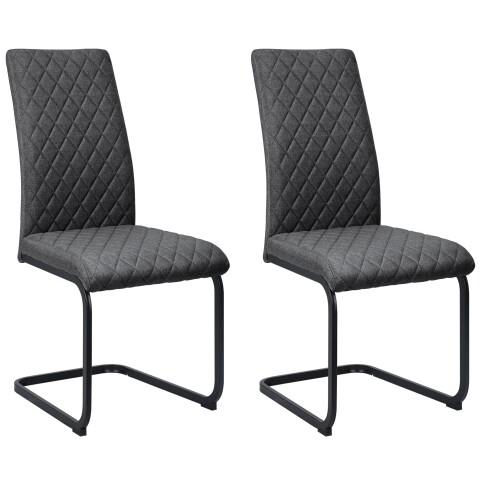 Freischwinger >Valencia< (2er-Set) in Grau, Stoff - 45x97x61cm (BxHxT)