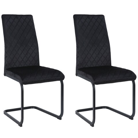 Freischwinger >Valencia< (2er-Set) in Schwarz, Stoff - 45x97x61cm (BxHxT)