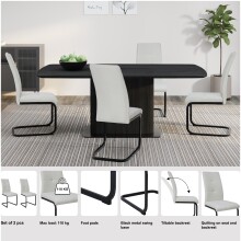 Freischwinger >Chicago< (2er-Set) in Grau, Stoff - 45x97x61cm (BxHxT)