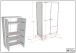 Jugendzimmer-Set >Buche massiv< (3-teilig) in weiß lackiert - 100x190x55 (BxHxT)