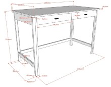 Jugendzimmer-Set >Buche massiv< (3-teilig) in weiß lackiert - 100x190x55 (BxHxT)