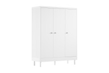 Jugendzimmer-Set >Buche massiv< (3-teilig) in weiß lackiert - 146x190x55 (BxHxT)