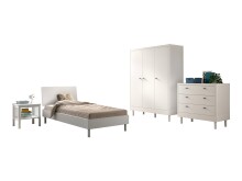 Jugendzimmer-Set >Buche massiv< (4-teilig) in...