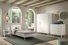 Jugendzimmer-Set >Buche massiv< (4-teilig) in...