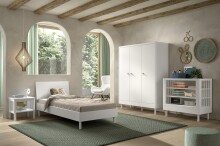 Jugendzimmer-Set >Buche massiv< (4-teilig) in...