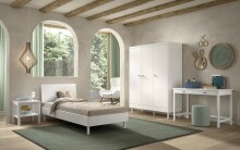 Jugendzimmer-Set >Buche massiv< (4-teilig) in...