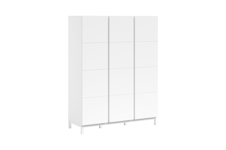 Drehtürenschrank >Eva< in Weiß, Kiefer massiv und MDF - 148,8x196,2x57,8 (BxHxT)