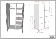 Jugendzimmer-Set >Eva< (3-teilig) in Weiß - 98,5x196,2x57,8 (BxHxT)