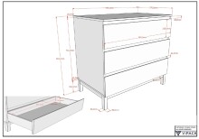 Wickelkommode >Eva< (2-teilig) in Weiß - 98,5x89,4x57 (BxHxT)