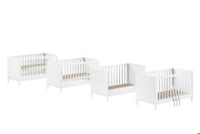 Babymöbel-Set >Eva< (4-teilig) in Weiß - 98,5x196,2x57,8 (BxHxT)