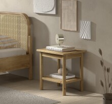 Nachttisch >Olive< in Natur, Eiche Furnier -...
