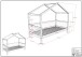 Hausbett >Fagus< Textilhimmel und Rausfallschutz, Buche massiv - 207,5x170x97,5 (BxHxT)
