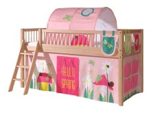 Spielbett >Fagus< Buche massiv, Textilset Spring +...