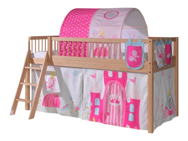 Spielbett >Fagus< in Buche massiv, Textilset Princess + Tunnel - 207,5x114x135,5 (BxHxT)
