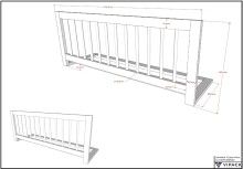 Einzelbett >Fagus< Rausfallschutz, Buche massiv - 207,5x68x97,5 (BxHxT)