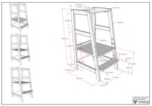 Stehhilfe >Lernturm< in Eiche massiv natur geölt - 41x85x48,3 (BxHxT)