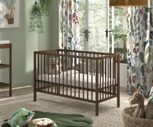 Babybett >Dino< in Farbe Nussbaum, Buche massiv -...