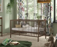 Babybett >Dino< in Farbe Nussbaum, Buche massiv -...