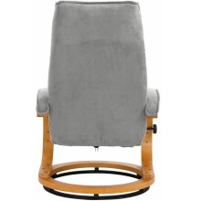 Relaxsessel >Porto< in Grau, Mikrofaser/Holz - 67x103x85cm (BxHxT)