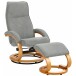 Relaxsessel >Porto< in Grau, Mikrofaser/Holz - 67x103x85cm (BxHxT)