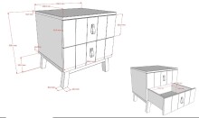 Schlafzimmer-Set >Sezane< (3-teilig) in Nussbaumfarbig / Clay, MDF / Kiefer