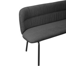 Essbank >Cork< in Anthrazit, Stoff/Metall - 160x78x55cm (BxHxT)