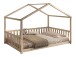 Hausbett >Dallas< Rausfallschutz, Natur, Kiefer massiv - 210x170x147cm (BxHxT)
