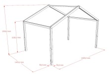 Hausbett >Dallas< Rausfallschutz, weiß, Kiefer massiv - 210x170x147cm (BxHxT)