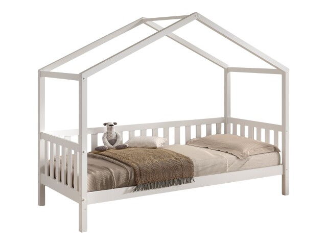 Hausbett >Dallas< in Weiß, Kiefer massiv - 210x170x97cm (BxHxT)