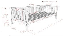 Hausbett >Dallas< in Weiß, Kiefer massiv - 210x170x97cm (BxHxT)