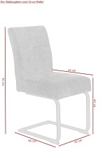Freischwinger >LUISE S< (2er-Set) Federkorb, Vintage Anthrazit - 43x91x65 (BxHxT)