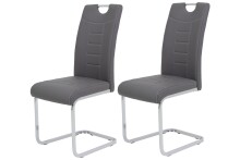 Freischwinger >RUBY S< (2er-Set) bis 140kg, in Grau - 44x103x60 (BxHxT)