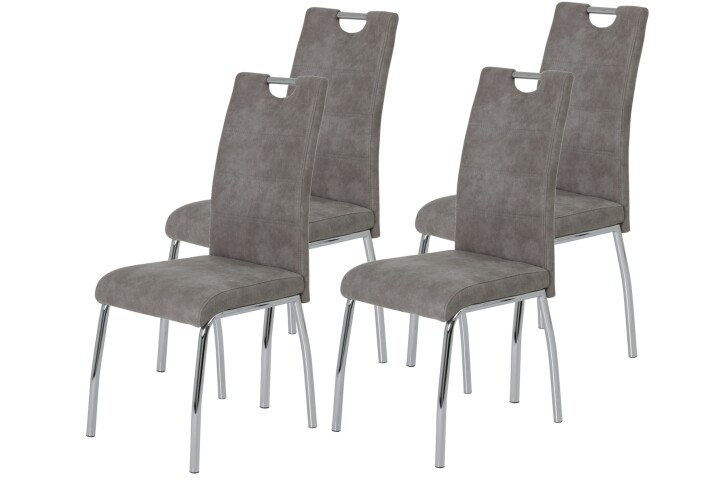 4-Fußstuhl >SUSI II S< (4er-Set) in Vintage Grau - 44x98x61 (BxHxT)