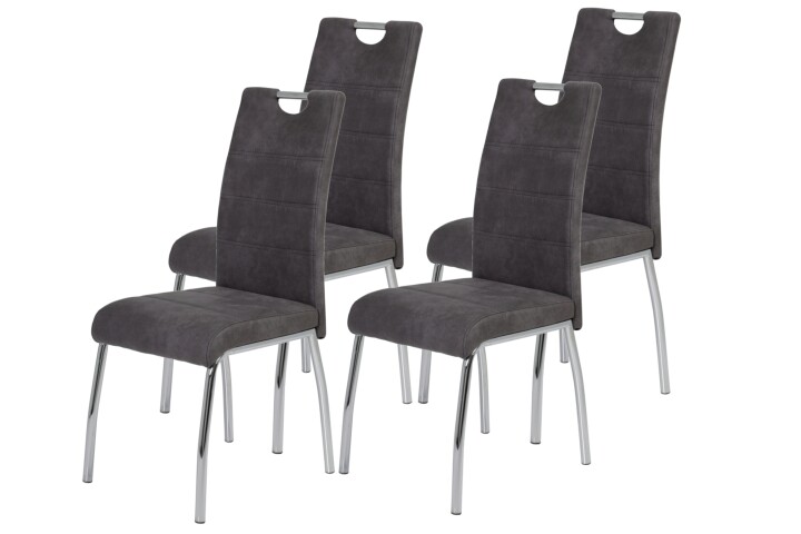 4-Fußstuhl >SUSI II S< (4er-Set) in Vintage Anthrazit - 44x98x61 (BxHxT)