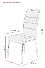 4-Fußstuhl >SUSI II S< (4er-Set) in Vintage Anthrazit - 44x98x61 (BxHxT)