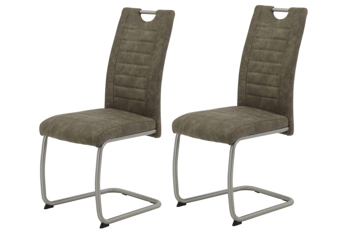 Freischwinger >ULLA S< (2er-Set) bis 140kg, Vintage Schlamm - 43x98x59 (BxHxT)