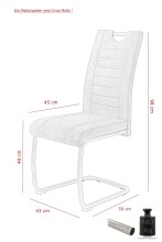 Freischwinger >ULLA S< (2er-Set) bis 140kg, Vintage Schlamm - 43x98x59 (BxHxT)