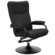 Relaxsessel >Idom< inkl. Hocker, PU-Kunstleder, Schwarz - 69x99x78cm (BxHxT)