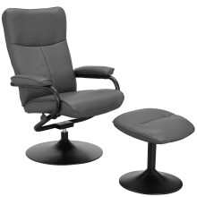 Relaxsessel >Idom<inkl. Hocker, PU-Kunstleder, Grau...