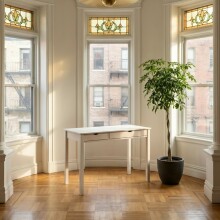 Schreibtisch >Genova< in Weiß, Kiefer/MDF -...