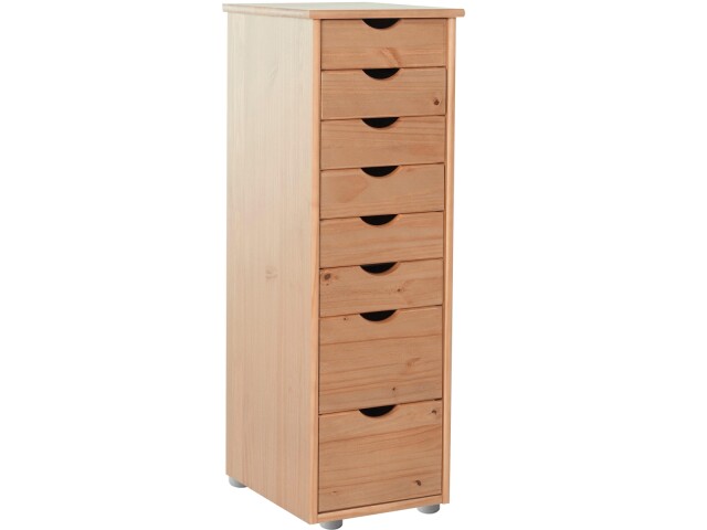 Schubkastenkommode >Genova< 8 Schubladen, Natur, Kiefer - 34x102x39cm (BxHxT)