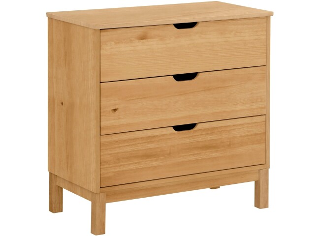 Schubkastenkommode >Poznan< 1 Schublade in Natur, Kiefer / MDF - 76x75x39cm (BxHxT)