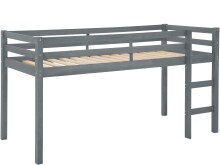 Hochbett >Athen< in Grau, Kiefer - 208x111x103cm...