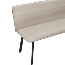 Essbank >Torino< in Bezug Creme, Stoff/Metall - 160x79x56cm (BxHxT)